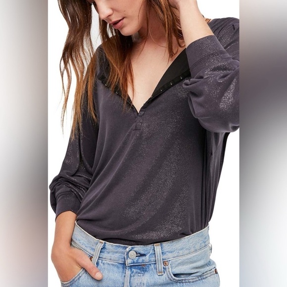 NWOT Free People Olivia Henley Top Dusty Rose - Picture 2 of 4